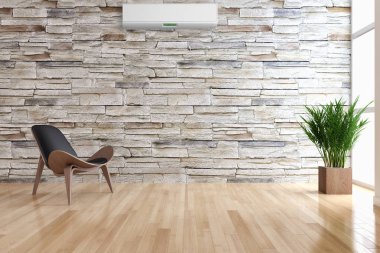 modern parlak iç mekan 3D resimleme