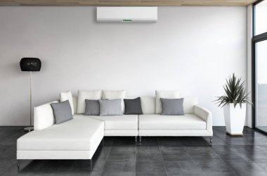 modern parlak iç mekan 3D resimleme