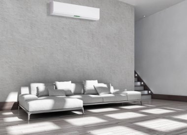 modern parlak iç mekan 3D resimleme