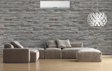 modern parlak iç mekan 3D resimleme