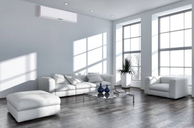 modern parlak iç mekan 3D resimleme