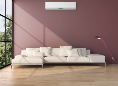 modern parlak iç mekan 3D resimleme