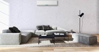 modern parlak iç mekan 3D resimleme