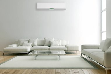 modern parlak iç mekan 3D resimleme