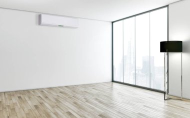 modern parlak iç mekan 3D resimleme