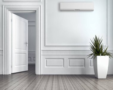 modern parlak iç mekan 3D resimleme