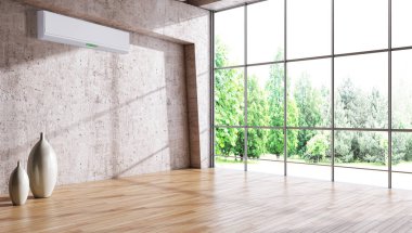 modern parlak iç mekan 3D resimleme