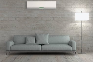 modern parlak iç mekan 3D resimleme