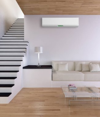 modern parlak iç mekan 3D resimleme