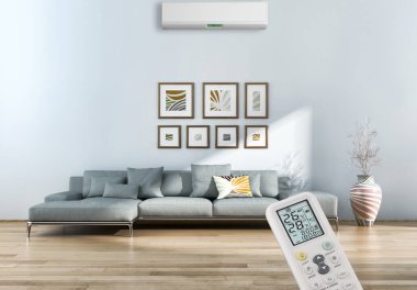 modern parlak iç mekan 3D resimleme