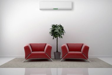 modern parlak iç mekan 3D resimleme