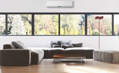 modern parlak iç mekan 3D resimleme