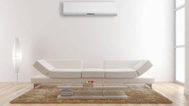 modern parlak iç mekan 3D resimleme