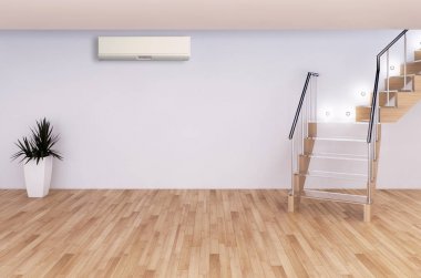 modern parlak iç mekan 3D resimleme