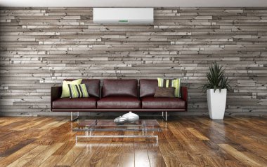 modern parlak iç mekan 3D resimleme