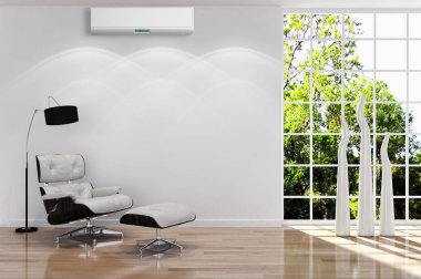 modern parlak iç mekan 3D resimleme