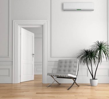 modern parlak iç mekan 3D resimleme