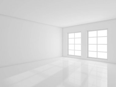 modern parlak iç mekan 3D resimleme