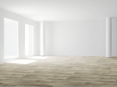 modern parlak iç mekan 3D resimleme