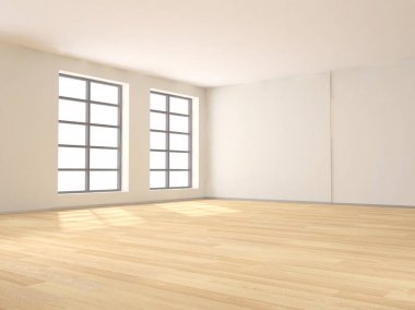 modern parlak iç mekan 3D resimleme