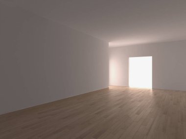 modern parlak iç mekan 3D resimleme