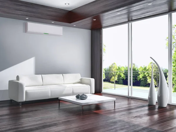 modern parlak iç mekan 3D resimleme