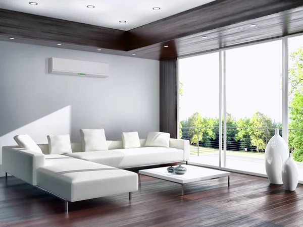 modern parlak iç mekan 3D resimleme