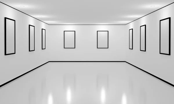 Moderní světlé interiéry 3D vykreslování ilustrace — Stock fotografie