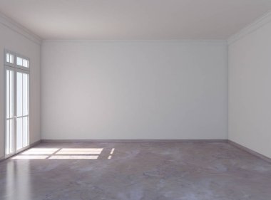 modern parlak iç mekan 3D resimleme