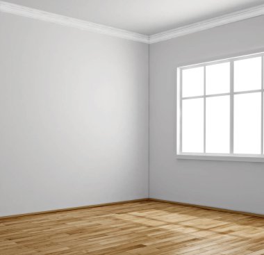 modern parlak iç mekan 3D resimleme