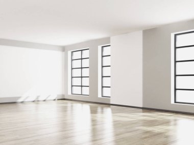 modern parlak iç mekan 3D resimleme