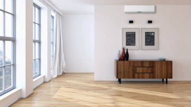 modern parlak iç mekan 3D resimleme