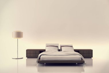 modern parlak iç mekan 3D resimleme