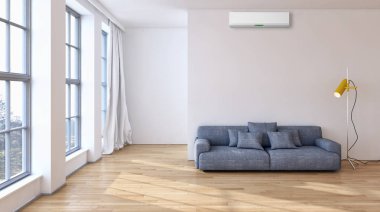 modern parlak iç mekan 3D resimleme