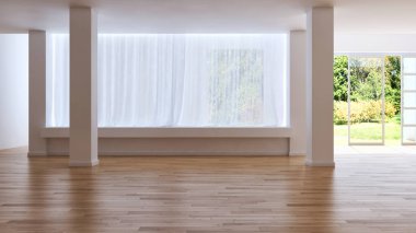 modern parlak iç mekan 3D resimleme