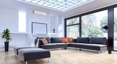 modern parlak iç mekan 3D resimleme