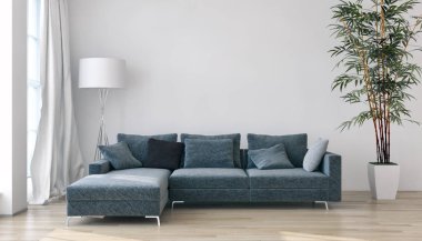 modern parlak iç mekan 3D resimleme