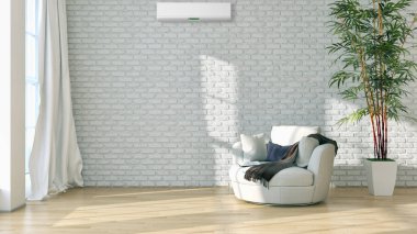 Klima 3d render çizim ile modern iç