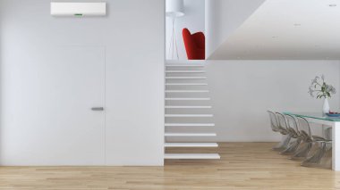 Klima 3d render çizim ile modern iç