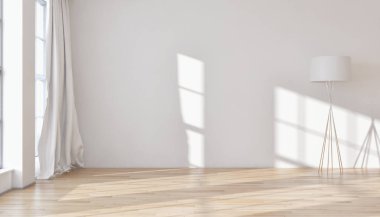 Modern parlak iç daire 3d render illüstrasyon