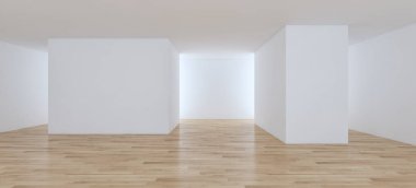Modern parlak iç daire 3d render illüstrasyon