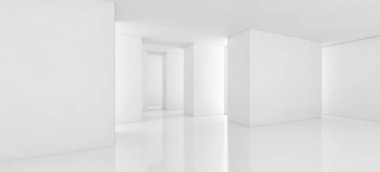 Modern parlak iç daire 3d render illüstrasyon