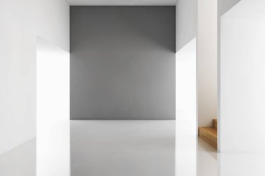 Modern parlak iç daire 3d render illüstrasyon