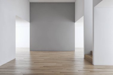 Modern parlak iç daire 3d render illüstrasyon