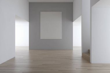 Modern parlak iç daire 3d render illüstrasyon