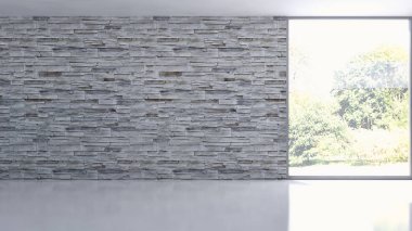 Modern parlak iç daire 3d render illüstrasyon