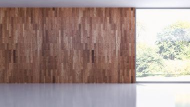 Modern parlak iç daire 3d render illüstrasyon