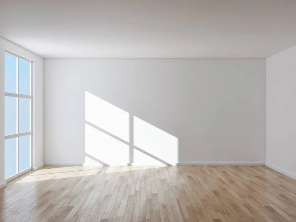 Modernos interiores luminosos apartamento 3D renderização ilustração — Fotografia de Stock