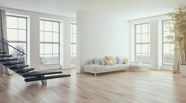Ilustrasi render 3D apartemen terang modern — Stok Foto