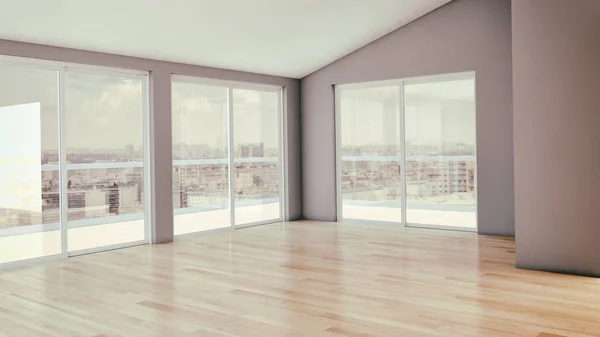Moderno luminoso interni appartamento 3D rendering illustrazione — Foto Stock